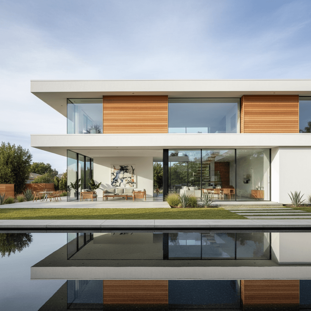 Modern residential home exterior with professional design