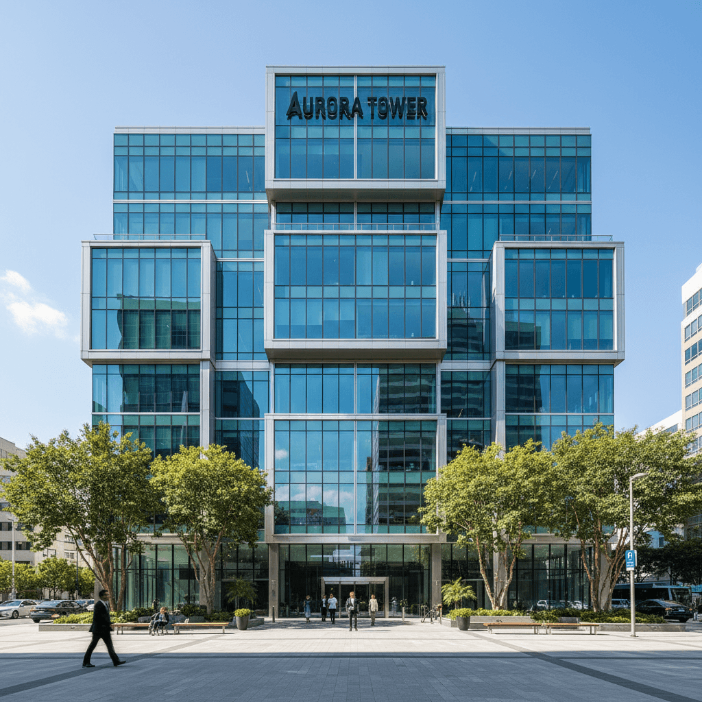 Contemporary commercial office building facade